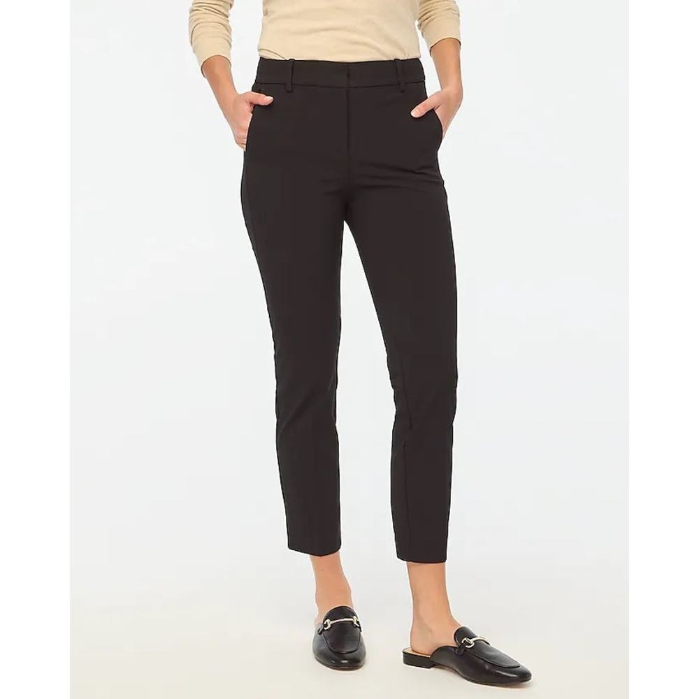 J.Crew Black Office Career Stretch Twill Slim Cropped Ruby Dress‎ Pant Size 2